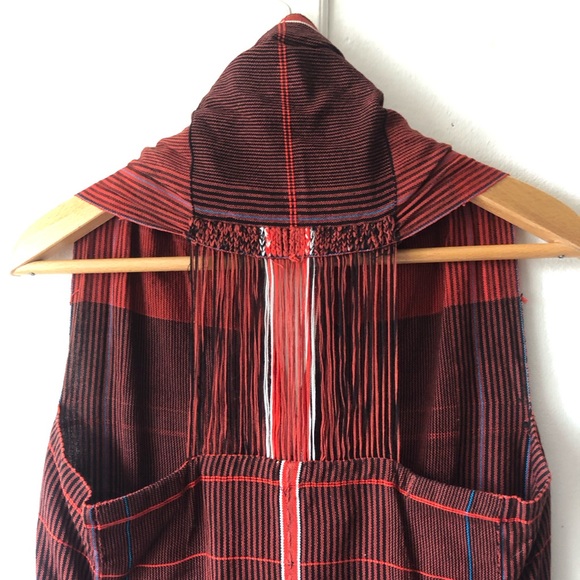 NEW Irene Peukes PLA Handwoven Guata Va Vest D2 V-Neck Open Weave Back Dress XS - Picture 7 of 13
